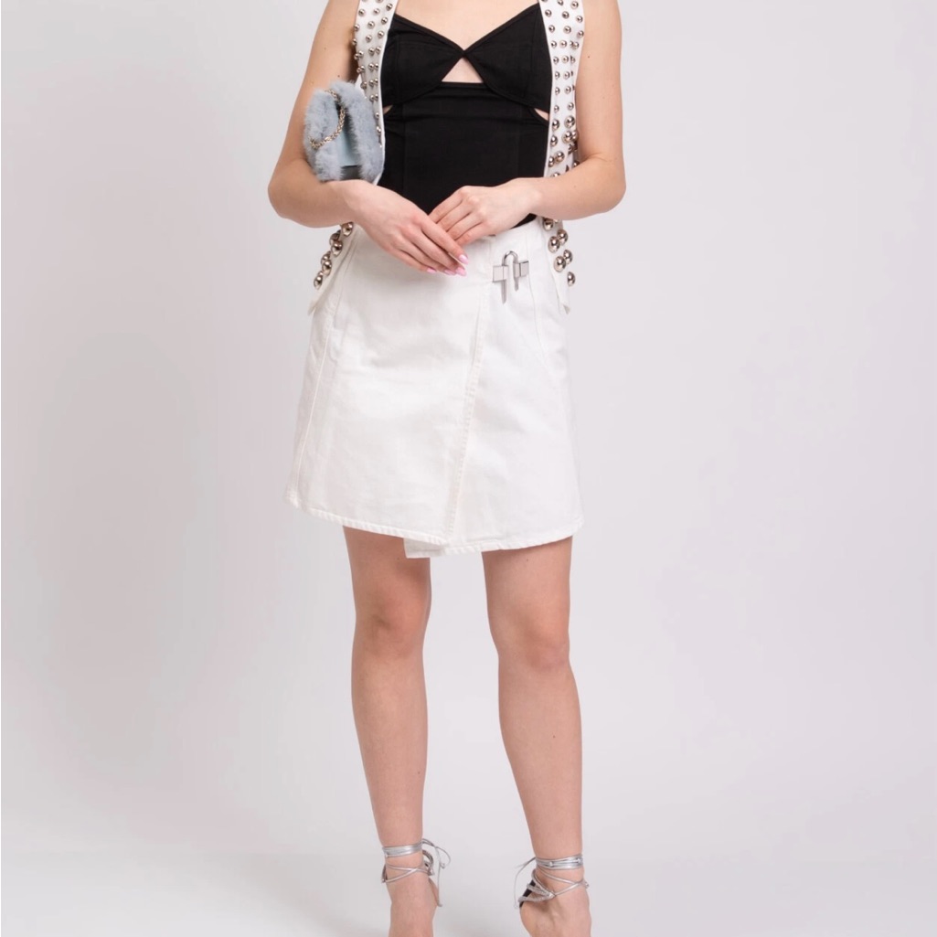 Givenchy White Mini Skirt Denim